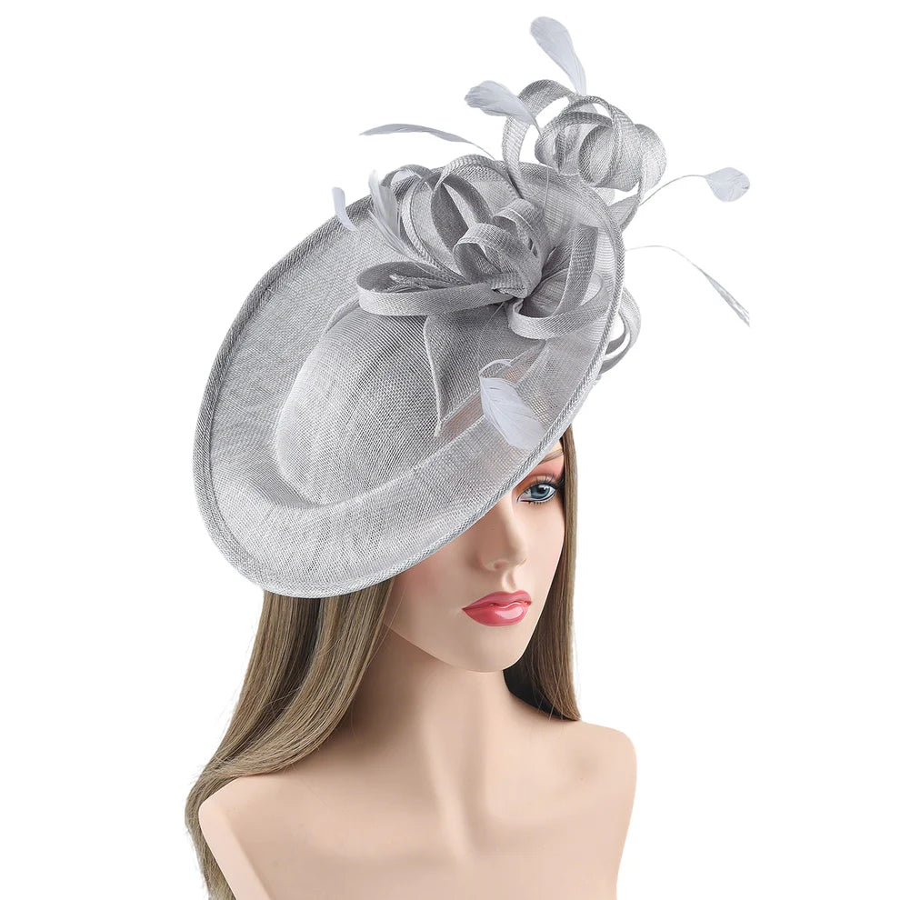 Silver Fascinator/Headpiece With Bow Detail~D38