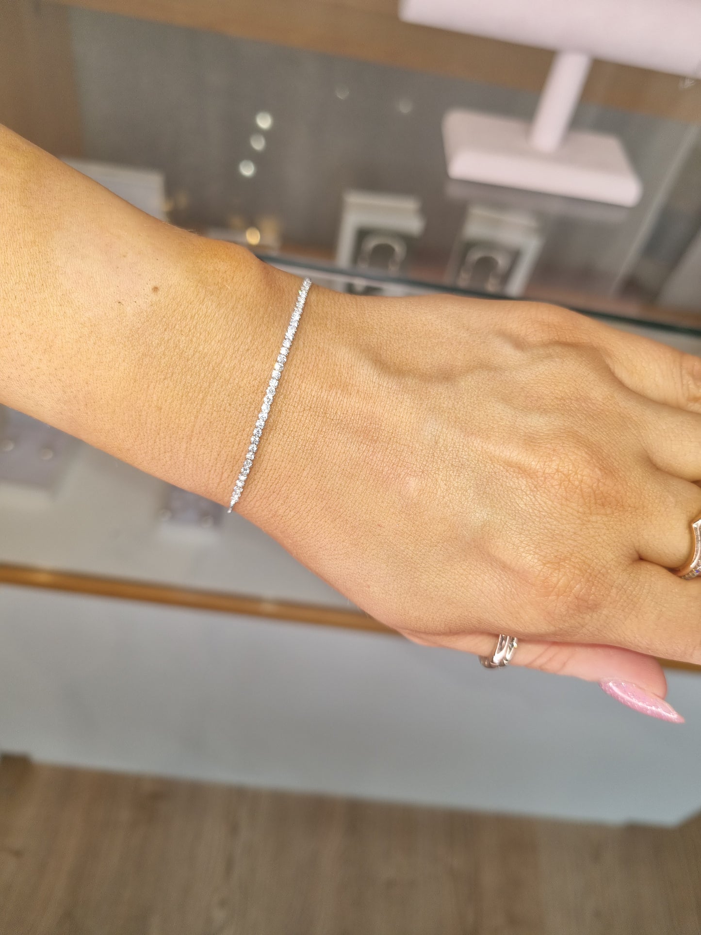Azure Half Tennis Bracelet Gold or Silver