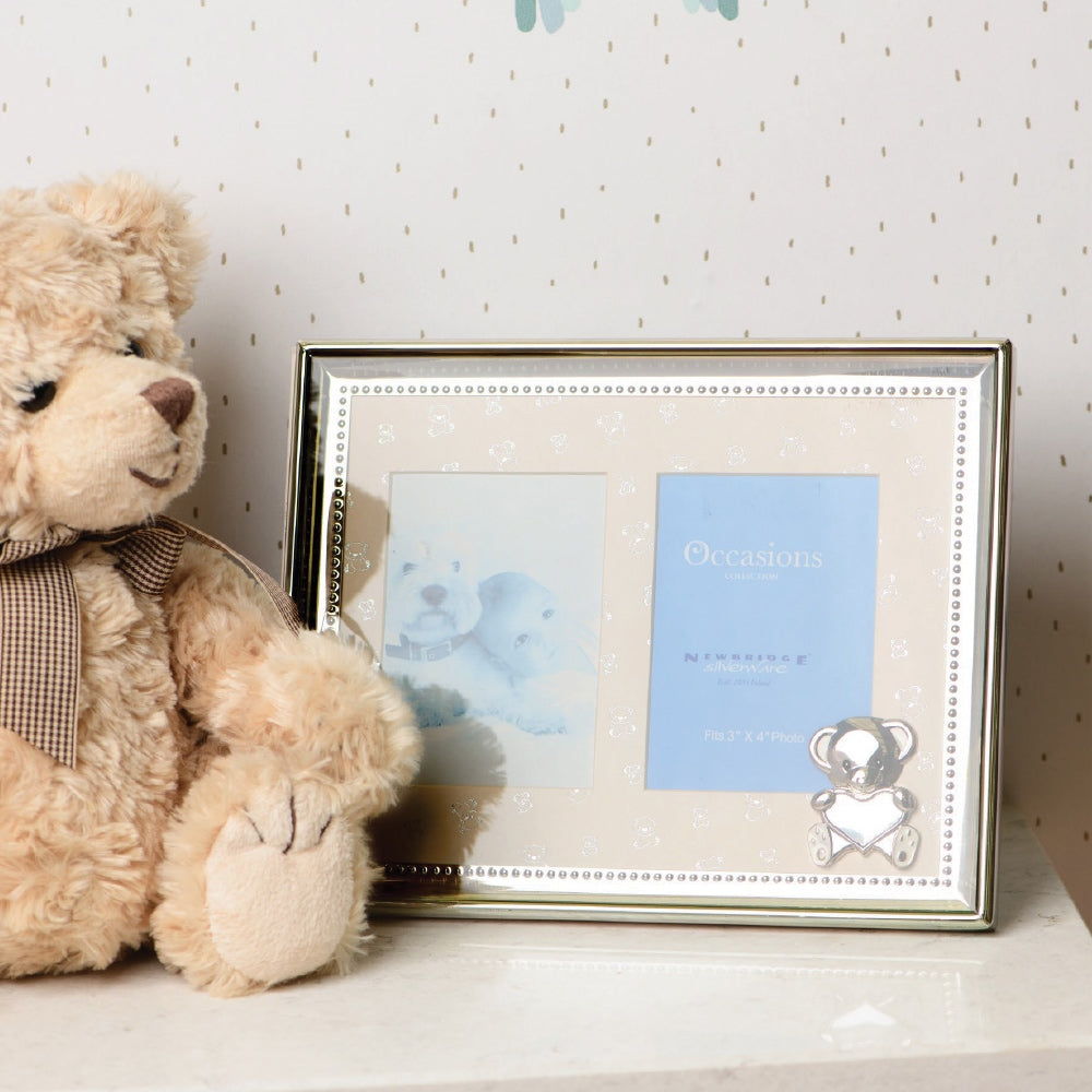 Newbridge Silverware New Baby Double Photo Frame 3x4