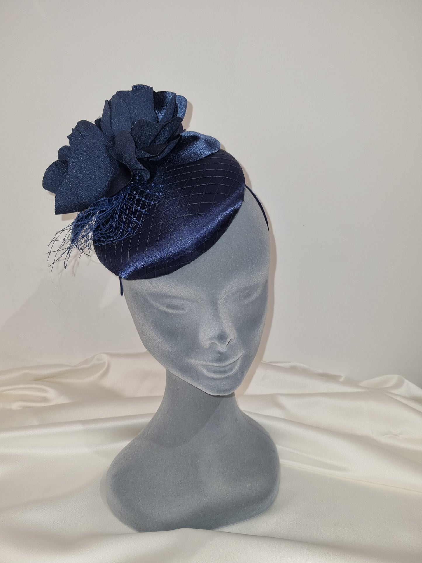 Navy Flower Fascinator/Headpiece~D23