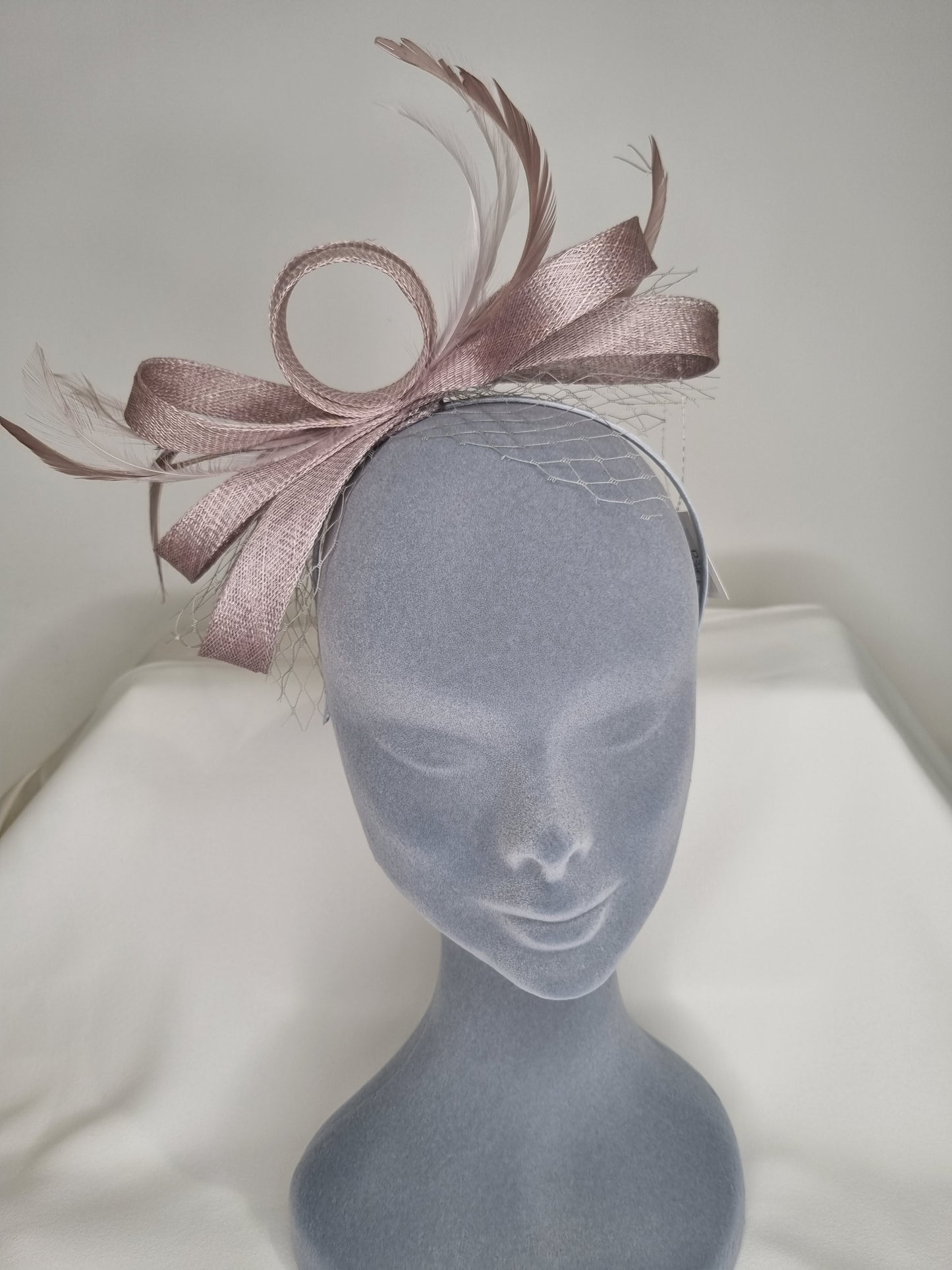 Silver Fascinator/Headpiece-(D33)