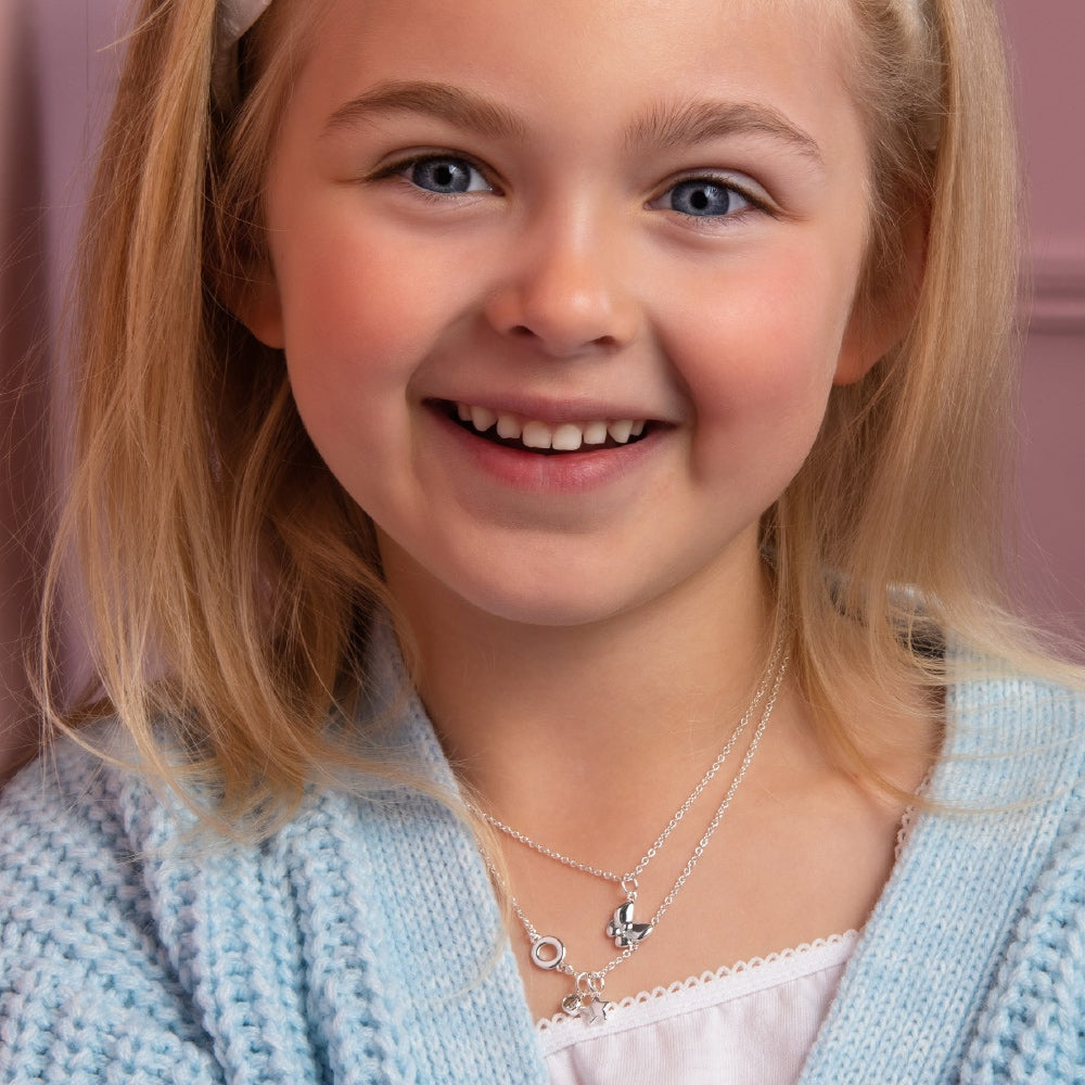 Newbridge Silverware Childs Silver Necklace With Butterfly Pendant