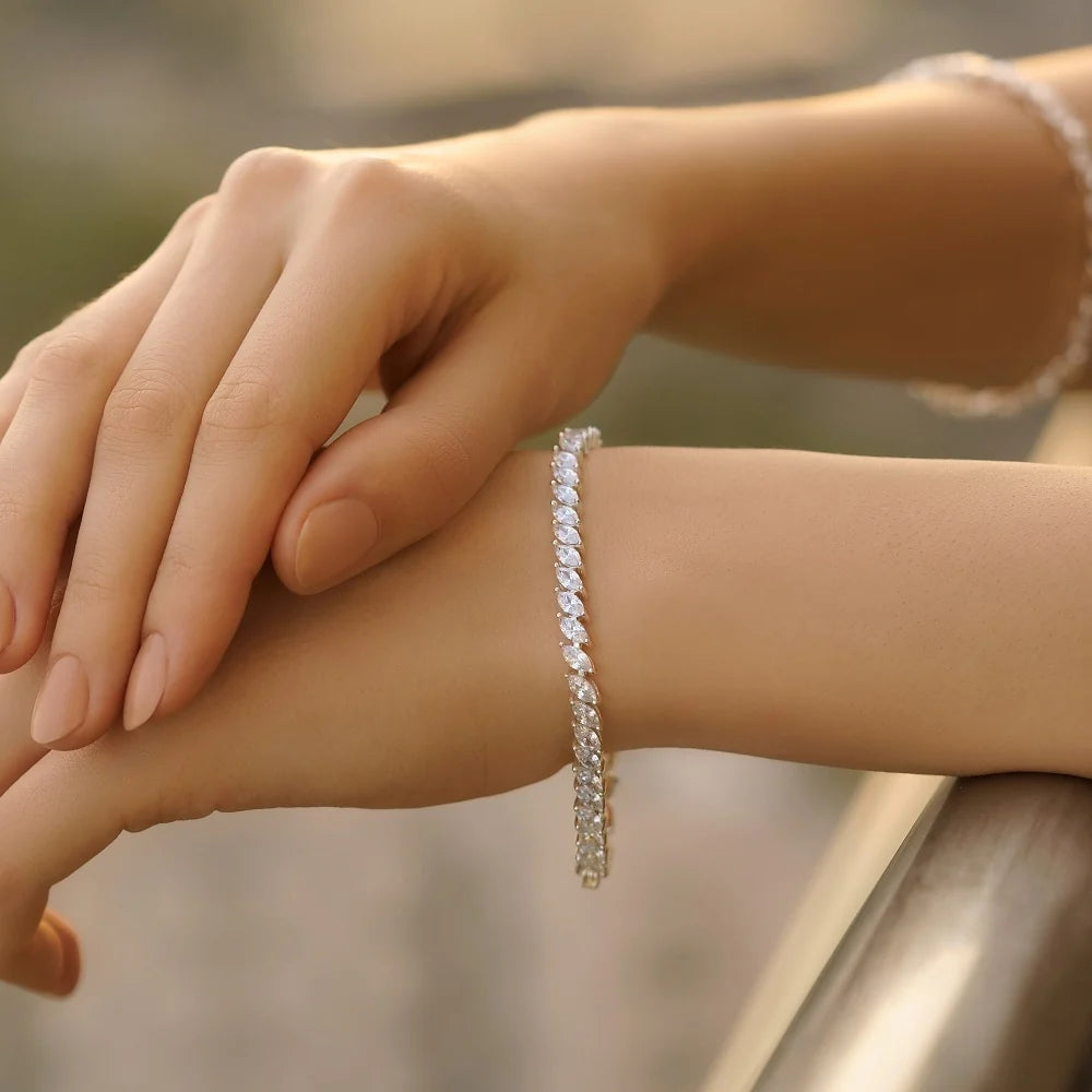 Newbridge Silverware Bracelet With Clear Stones