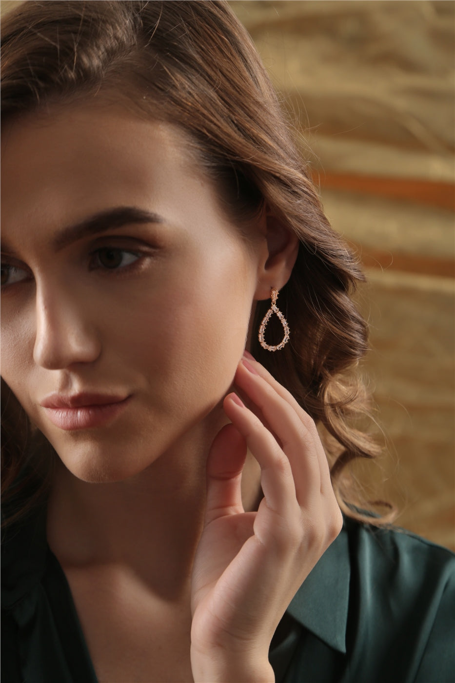 Newbridge Silverware Gold Plated Baguette Stone Drop Earrings