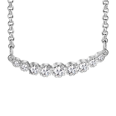 Newbridge Silverware Necklace With Clear Cubic Zirconia Pendant