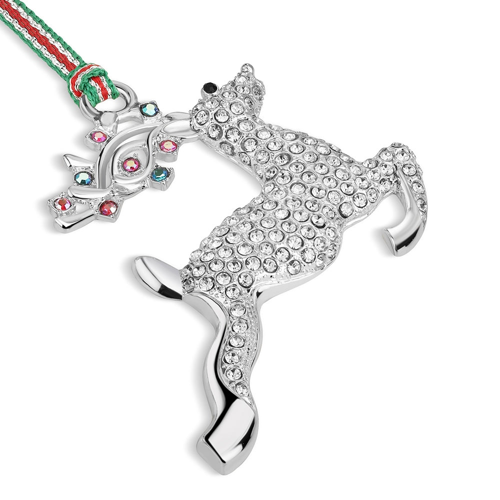Newbridge Silverware Reindeer with Clear & AB Stones Tree Decoration