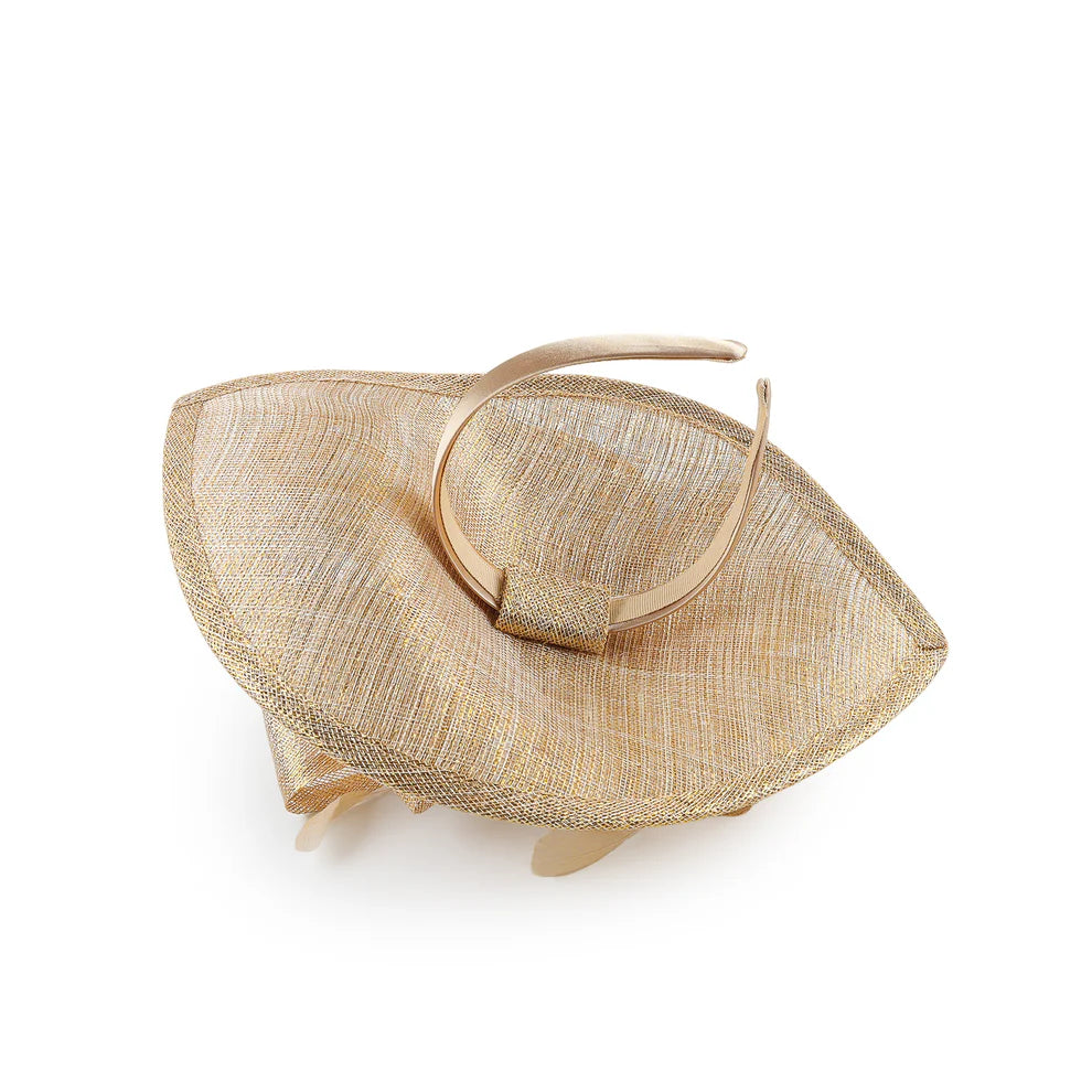 Gold Fascinator/Headpiece With Bow Detail~D35