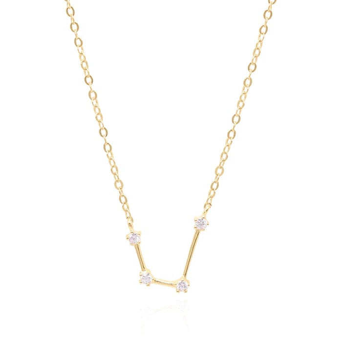 GT Aquarius Zodiac Constellation Gold Necklace