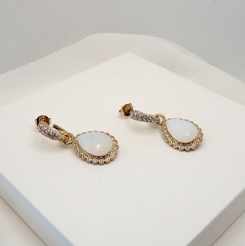 Azure Teardrop Opal Lou Lou Gold Earrings