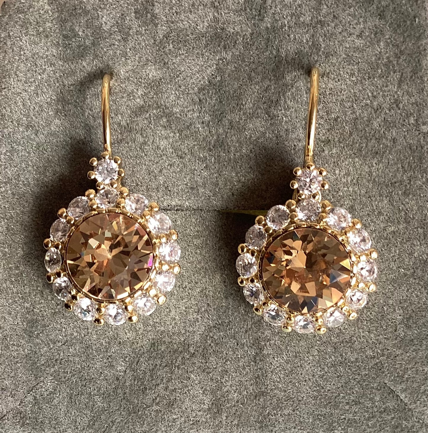 Azure Vintage Lou Lou Golden Shadow & Crystal Gold Earrings