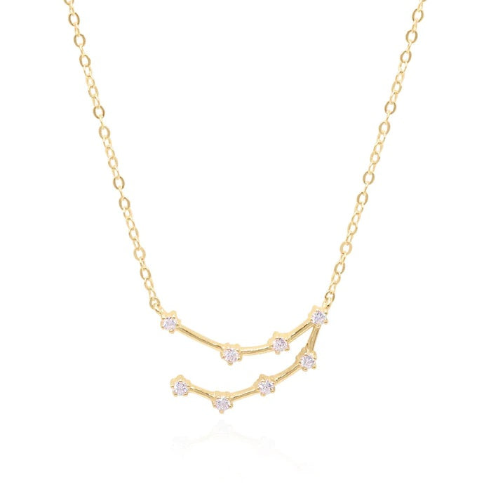 GT Capricorn Zodiac Constellation Gold Necklace