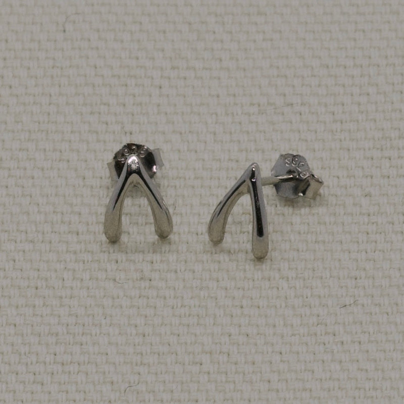 GT Silver Wishbone Stud Silver Earrings