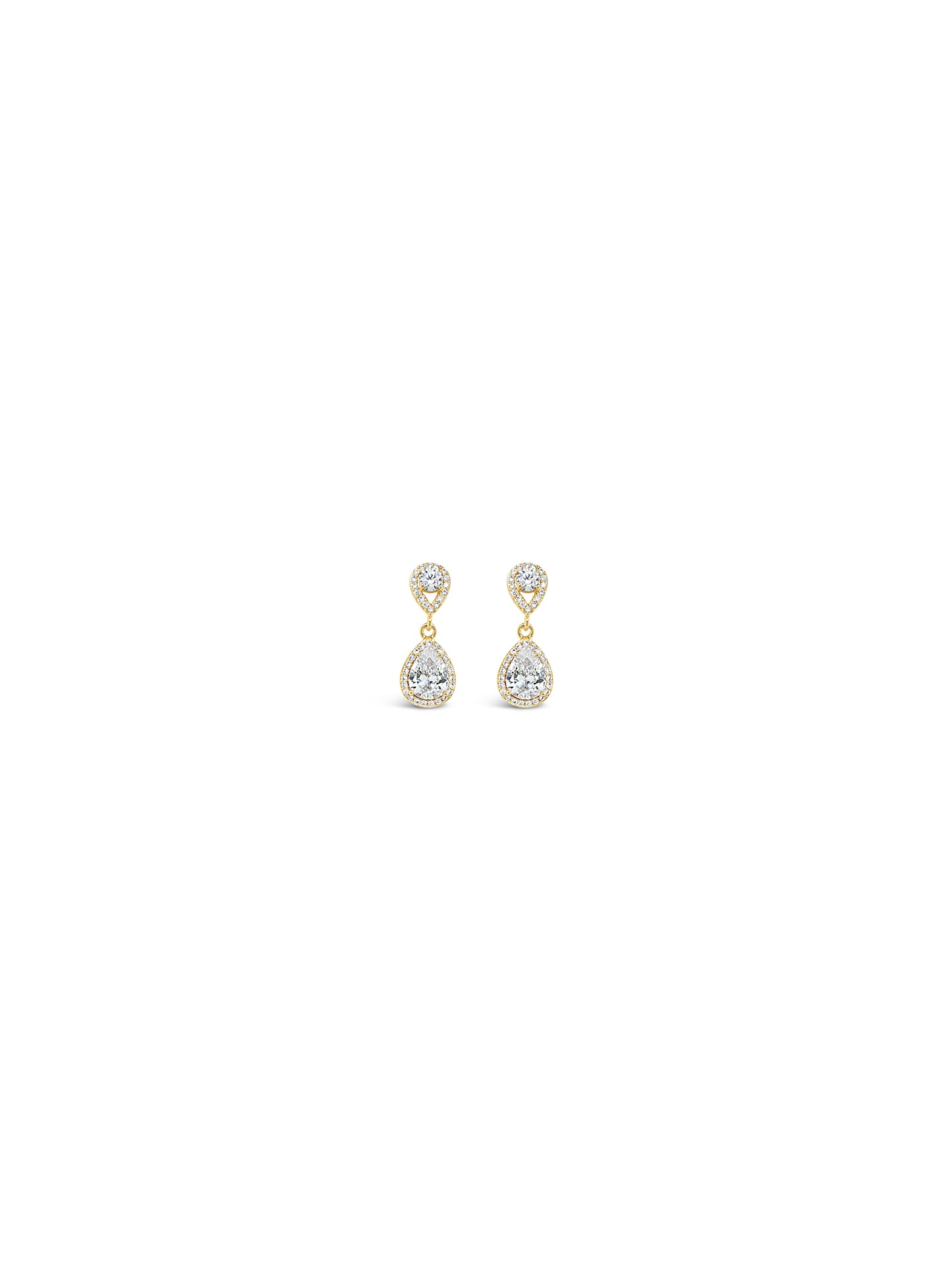 Gold & Crystal Drop Earrings