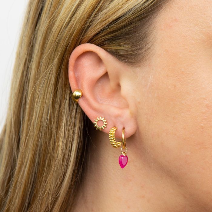 GKO Gold Multi Bead 3/4 Hoop Earrings