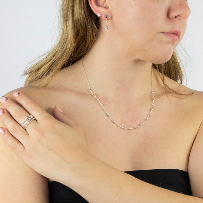 GKO Sterling Silver Flower Bud Drop Earring