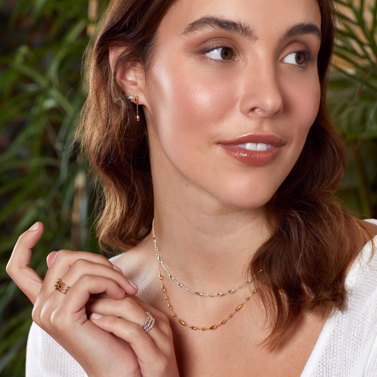 GKO Gold Flower Bud Drop Earrings