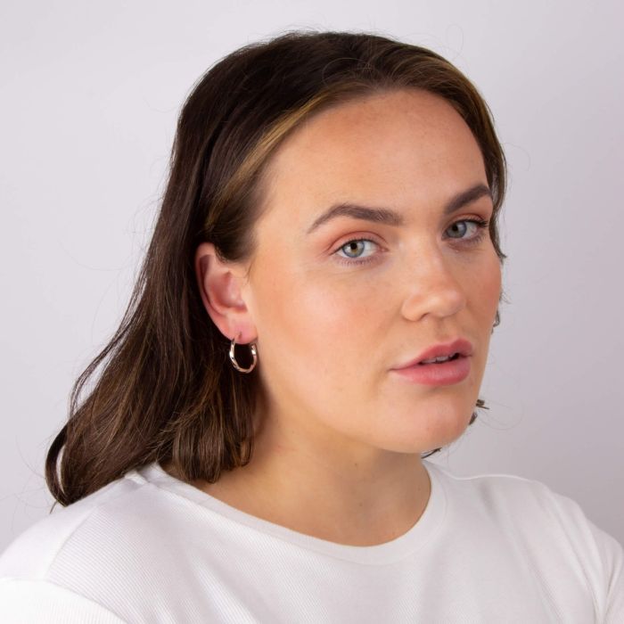 GKO Sterling Silver Twisted Hoop Earrings