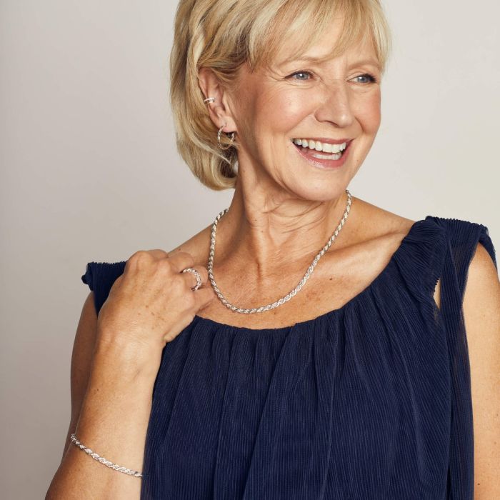 GKO Sterling Silver Twisted Hoop Earrings