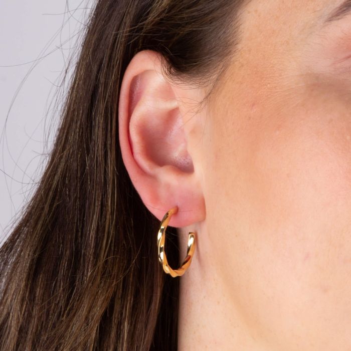 GKO Gold Twisted Hoop Earrings