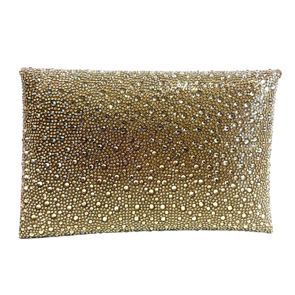 Gold Beaded Clutch Bag