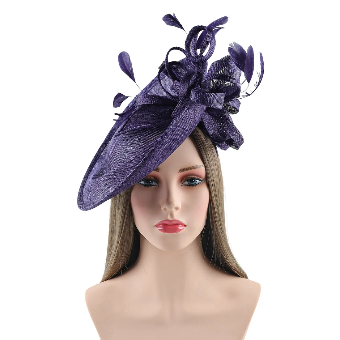 navy fascinator/headpiece with bow detail d38