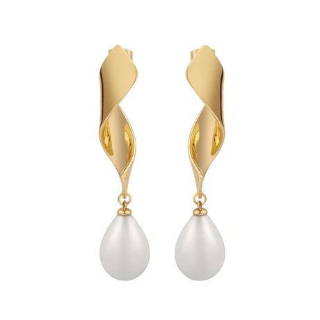 Newbridge Silverware Gold Plated Statement Pearl Earrings