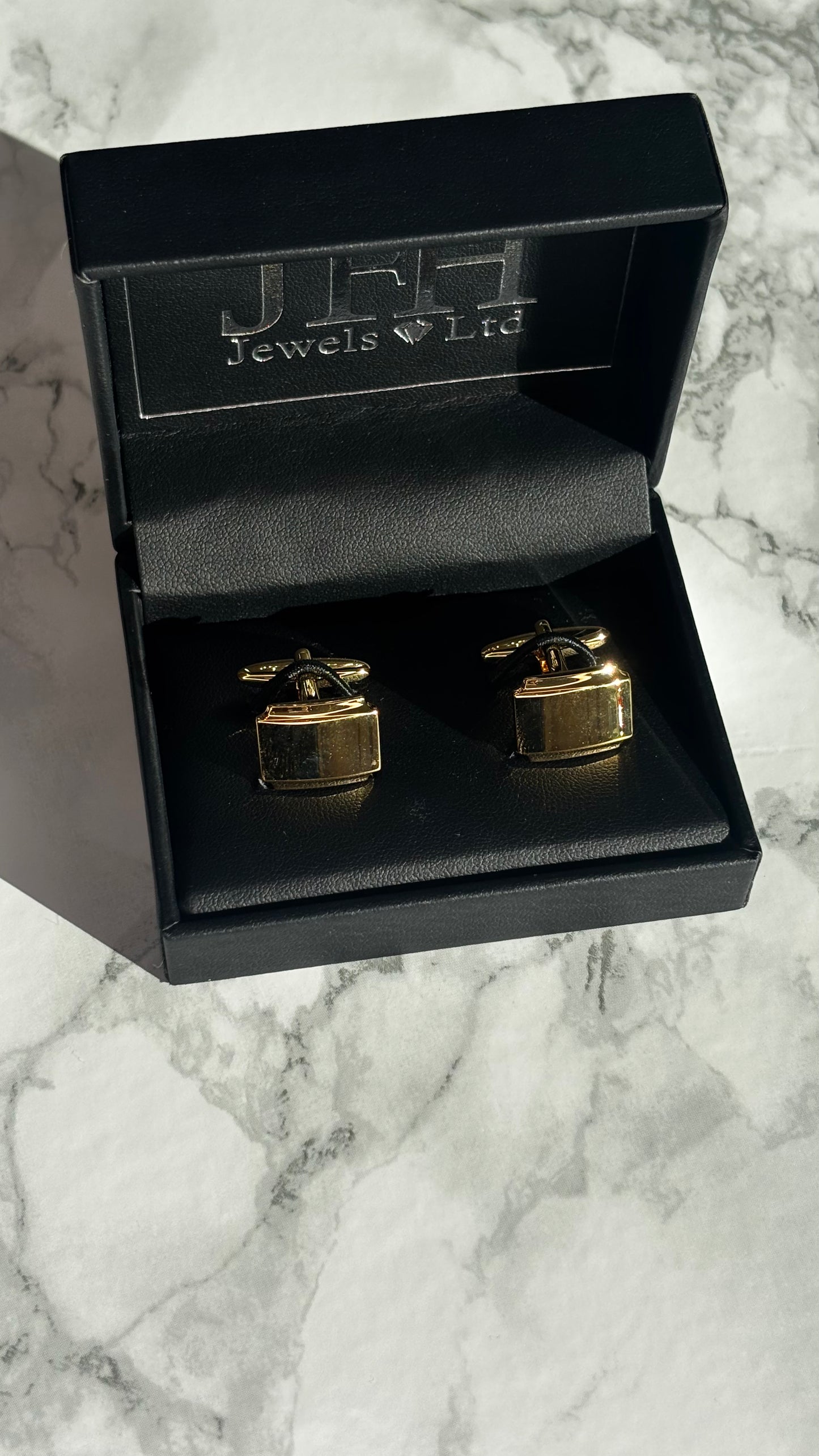 EV-Gents Yellow Gold Plated High Polished Engravable Cufflinks