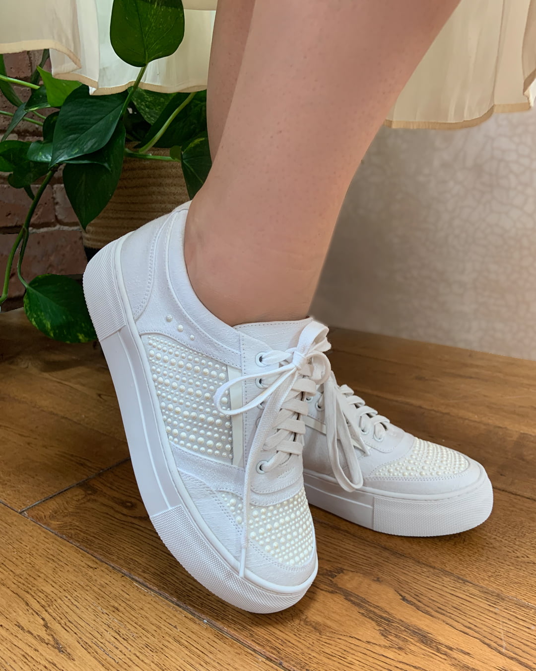 Perfect Bridal Ezra Platform with Pearls Runners Shoes