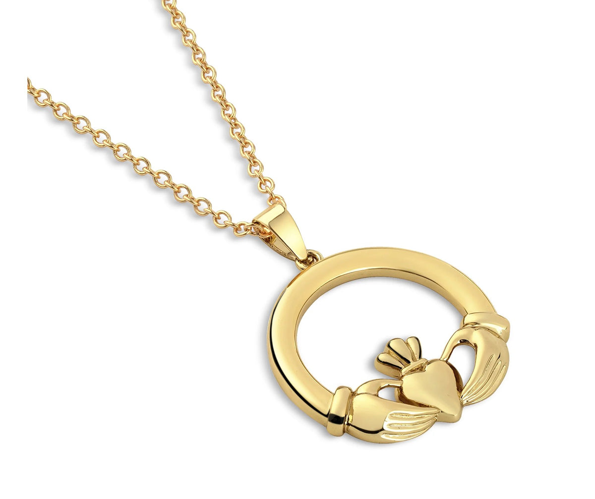 Newbridge Silverware Gold Plated Claddagh Pendant/Necklace