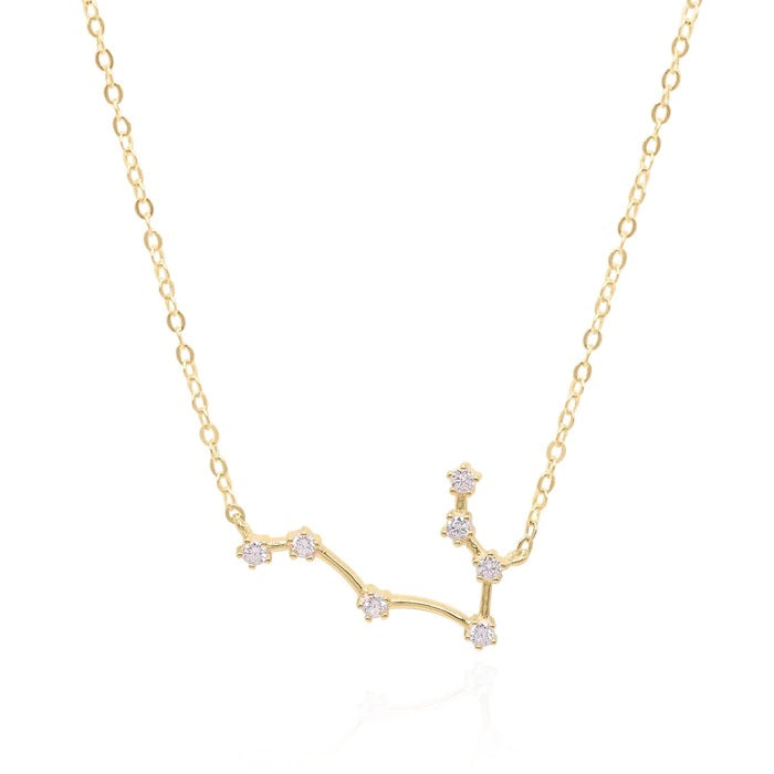 GT Gemini Zodiac Constellation Gold Necklace