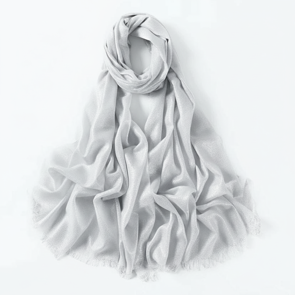 White Silver Shimmer Scarf/Wrap