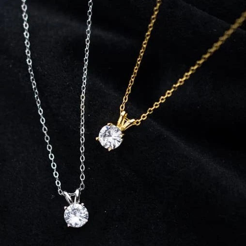 Azure Cubic Zirconia Gold Pendant Necklace