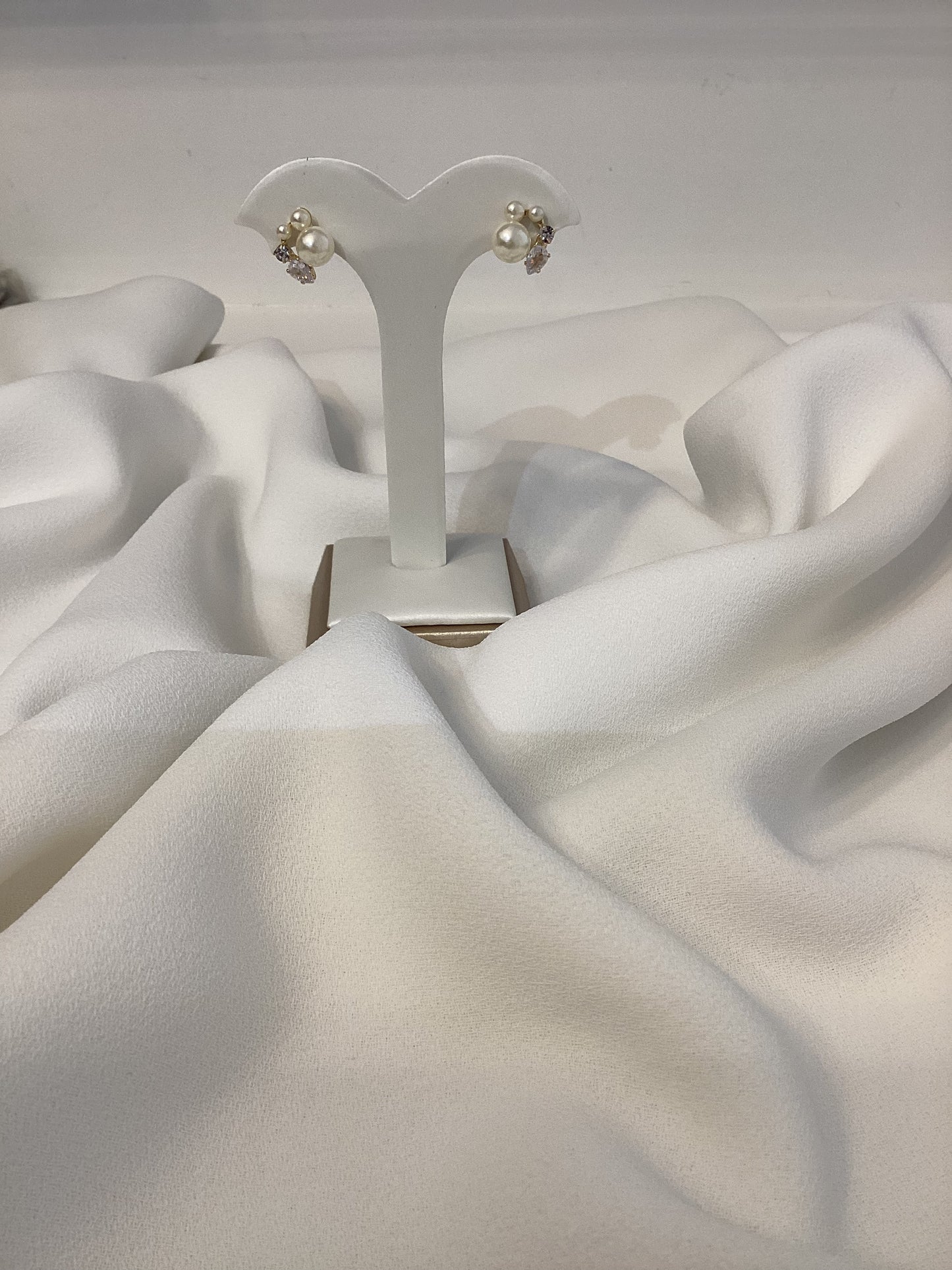 DBC Pearl & Crystal Gold Climber Earrings.