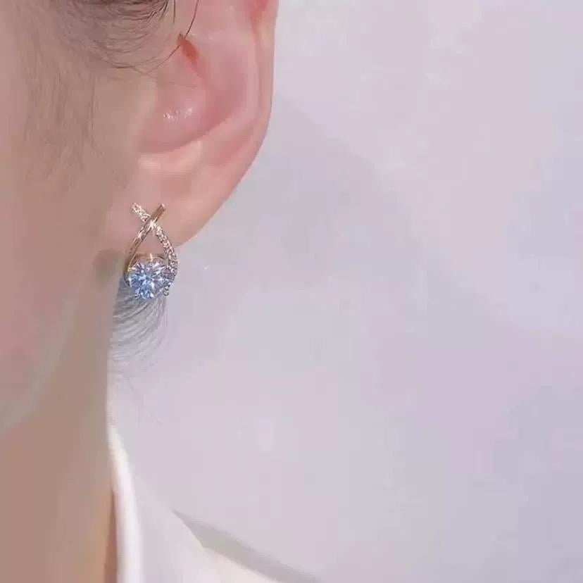 EC Silver & Crystal Clip On Earrings