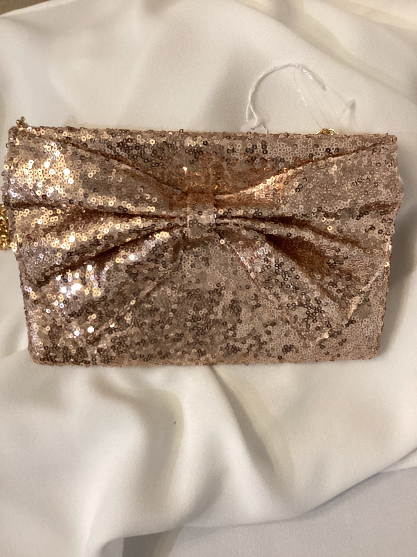 Ginny Large Bow Glitter Clutch Bag