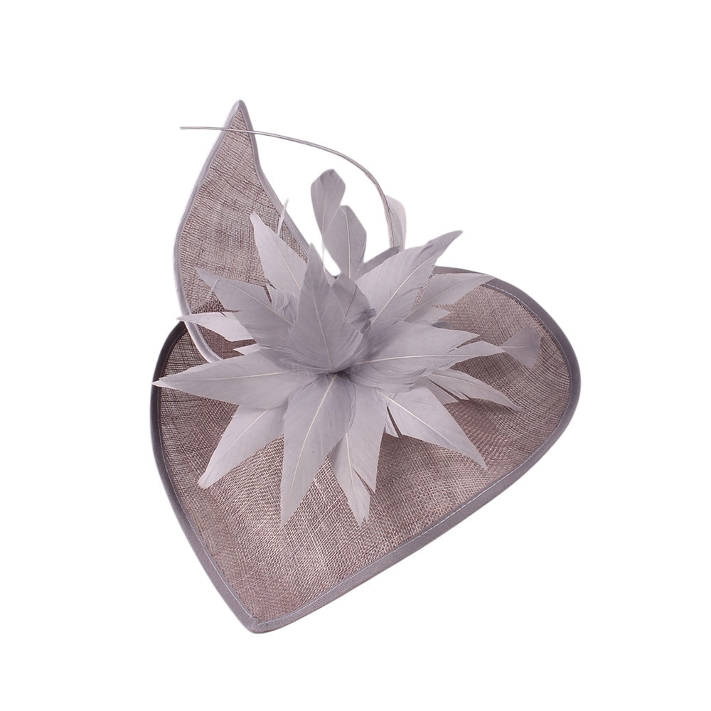 Silver Grey Fascinator/Headpiece With Flower Detail~D27
