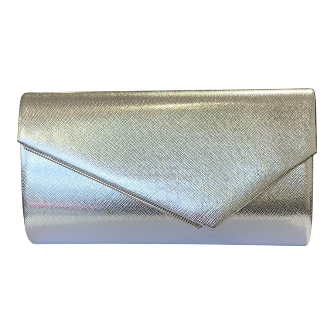 Silver Envelope Style Clutch Bag