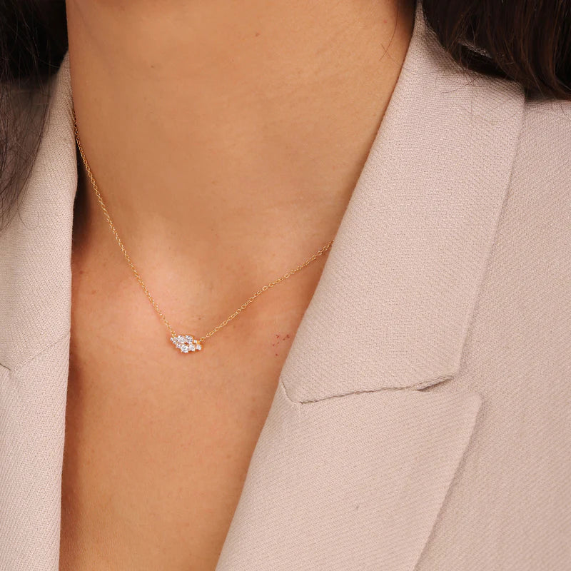 GT Crystal Cluster Gold Necklace