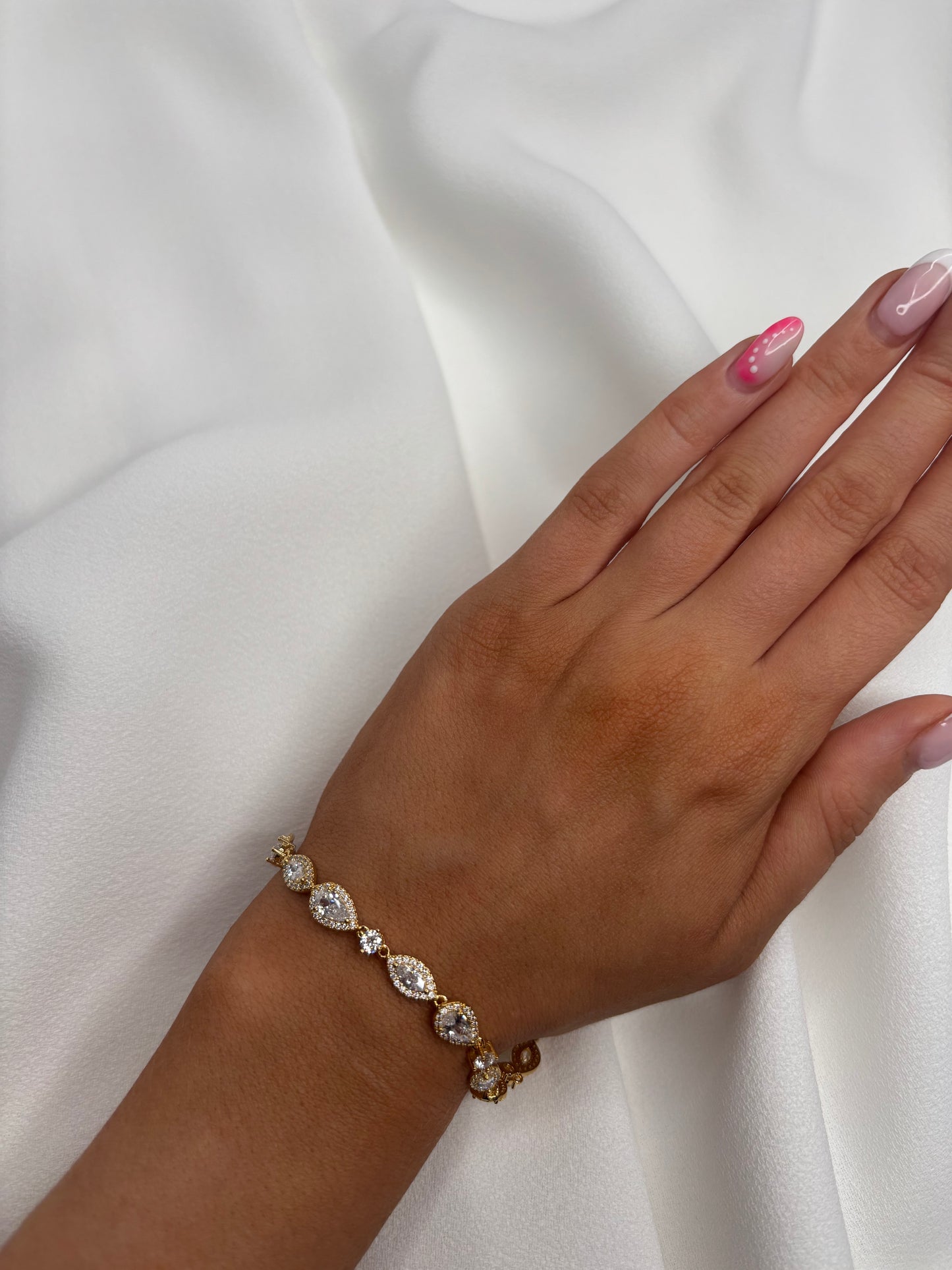 Silver & Gold Pear Shaped Bracelets