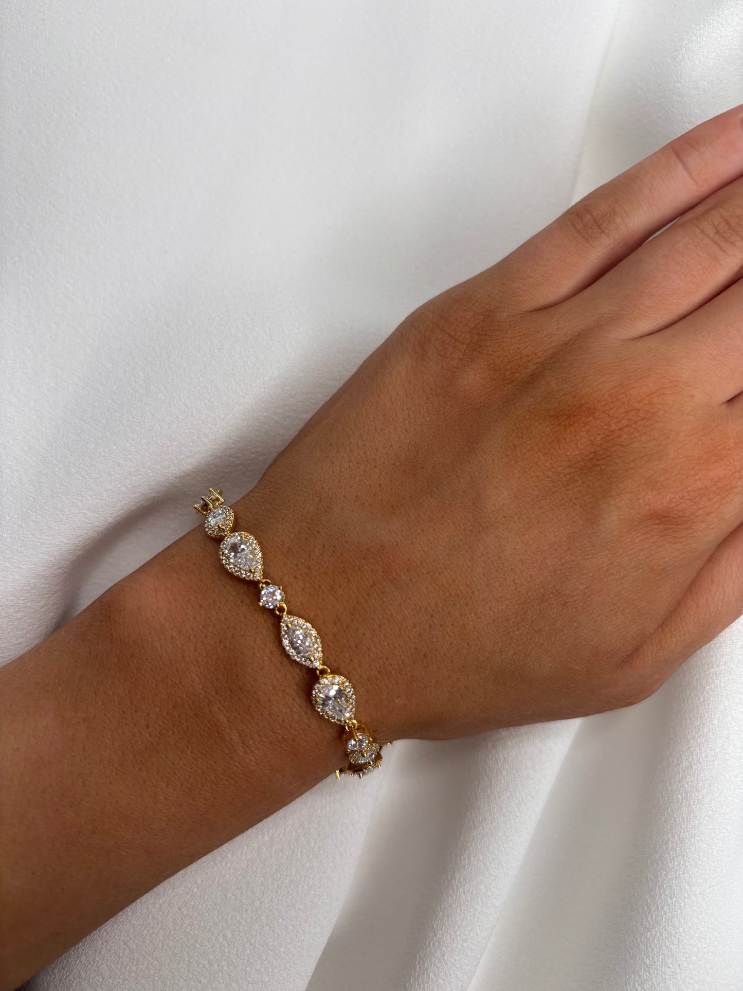 Silver & Gold Pear Shaped Bracelets
