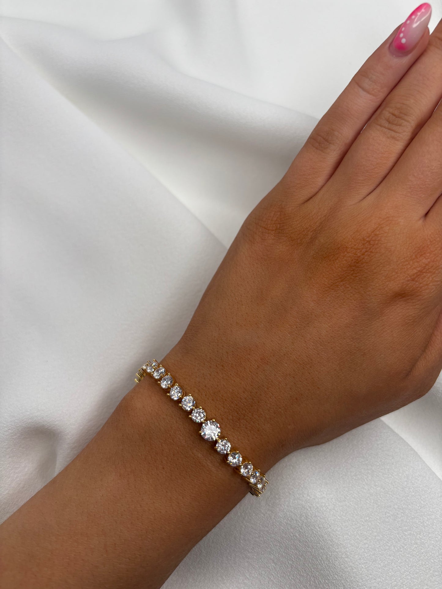 Tennis Bracelet In Gold & Silver