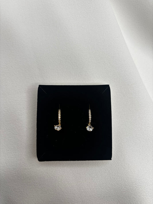 Diamond Huggie Earrings In Gold & Silver