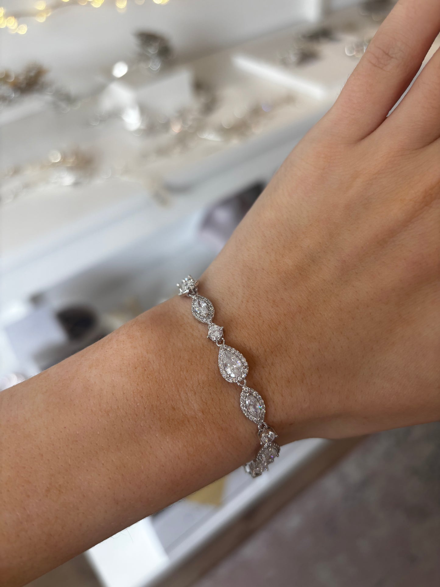 Silver & Gold Pear Shaped Bracelets