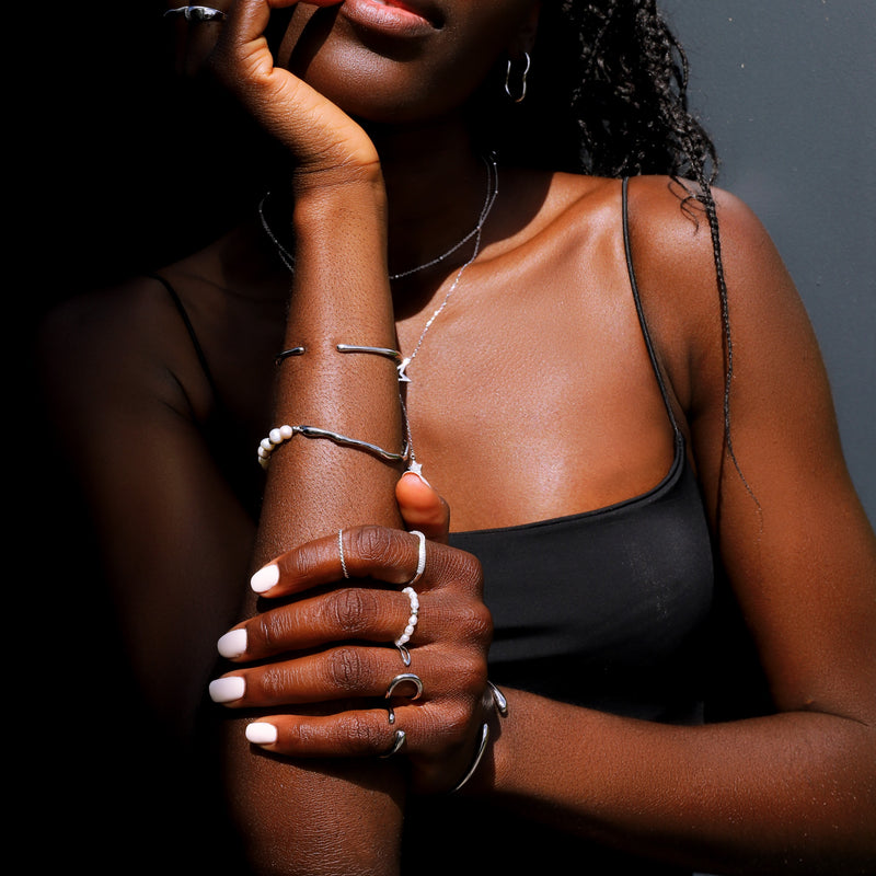 GT Water Drop Silver Bangle