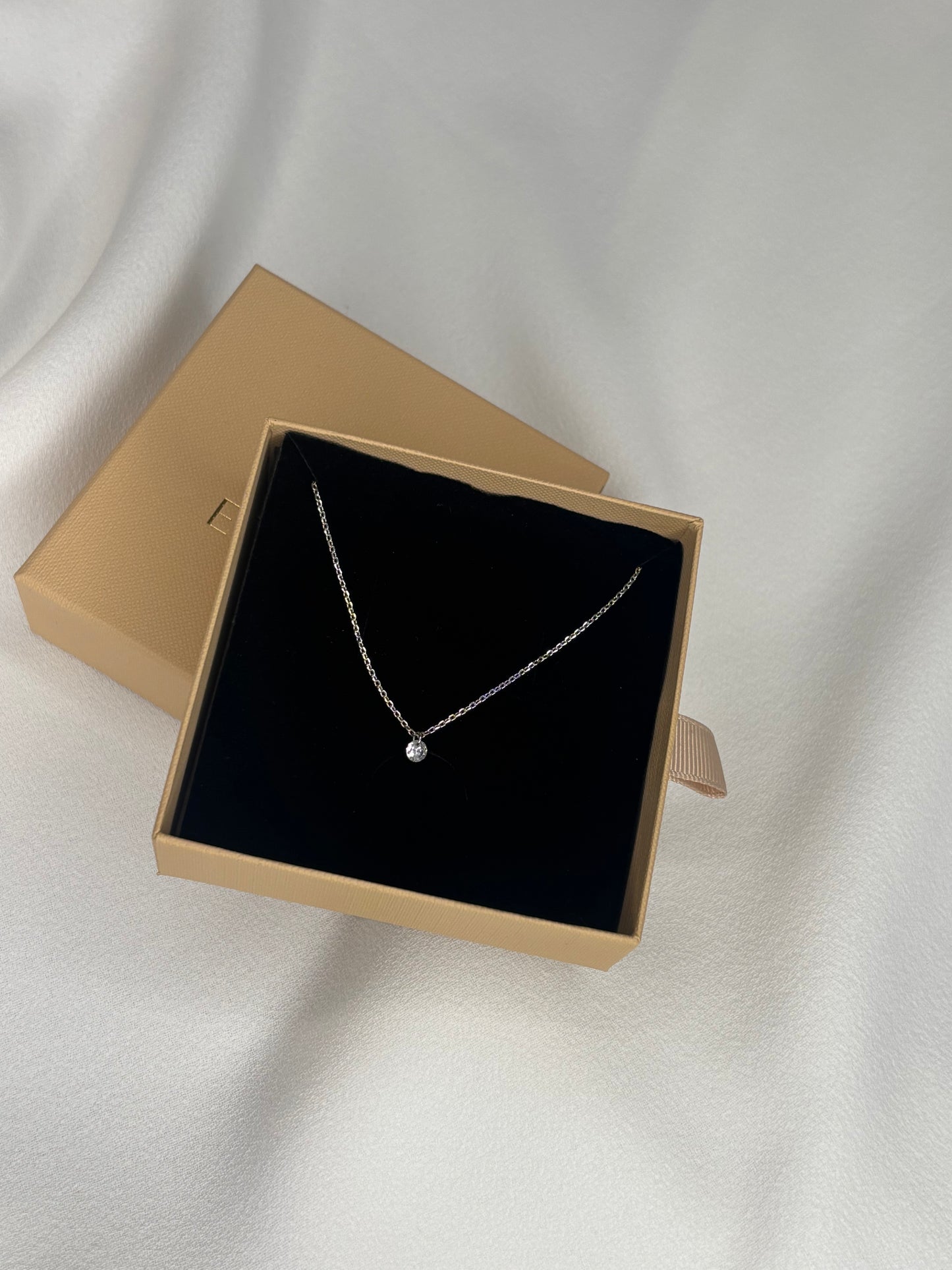 Crystal Pendant On Silver Extendable Chain Necklace