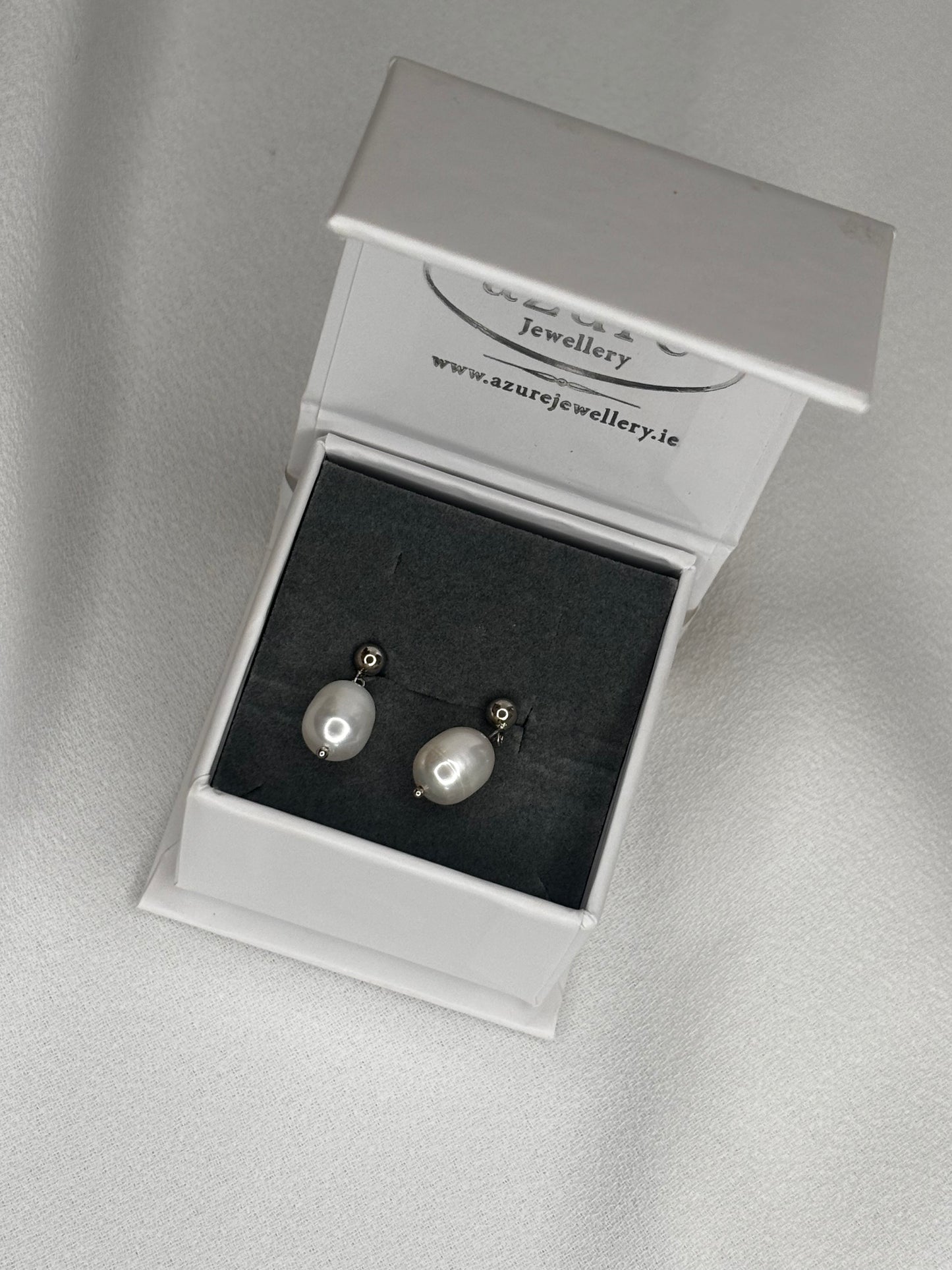 Azure Freshwater Pearl Silver Earrings