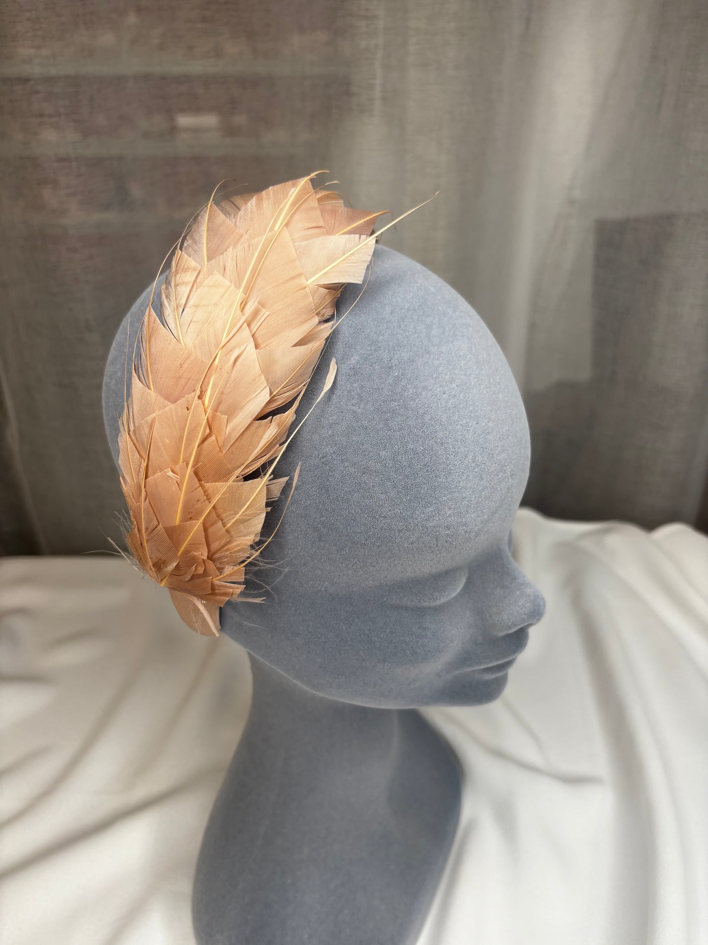 Fabulous Feather Detail Hairband/Headpiece in Nude