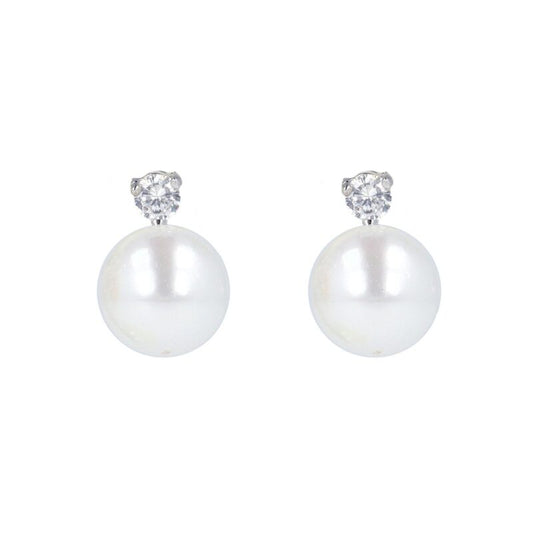 Azure Kaylee Silver & Pearl Earrings (8mm)