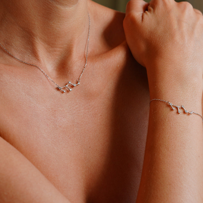 GT Leo Zodiac Constellation Silver Necklace