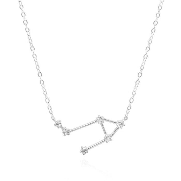 GT Libra Zodiac Constellation Silver Necklace